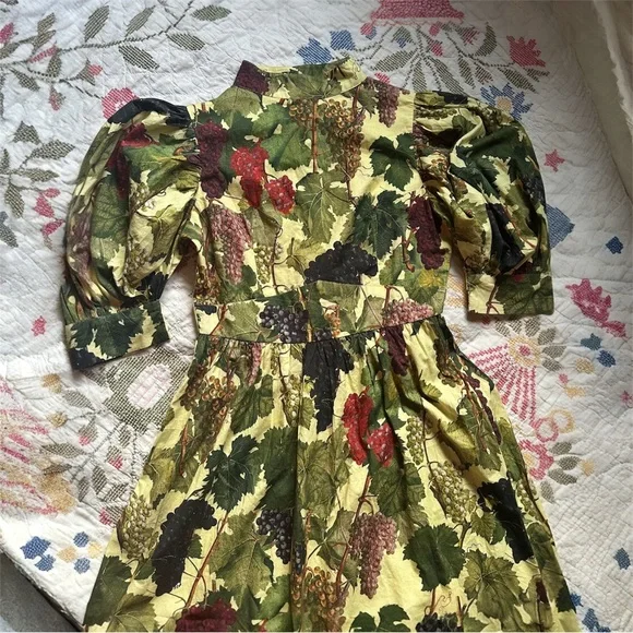 Samantha Pleet Multicolor Leaf Print Midi Dress - Picture 4 of 5